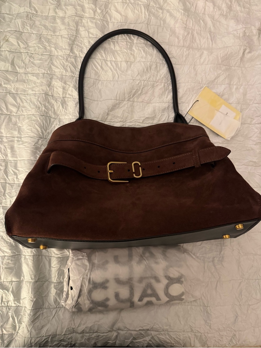 NWT Marc Jacobs THE SUEDE DAKOTA SATCHEL Dark Brown - Picture 3 of 15